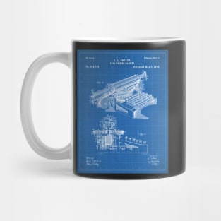 Typewriter Patent - Editor Writer Home Office Decor Art - Blueprint Mug